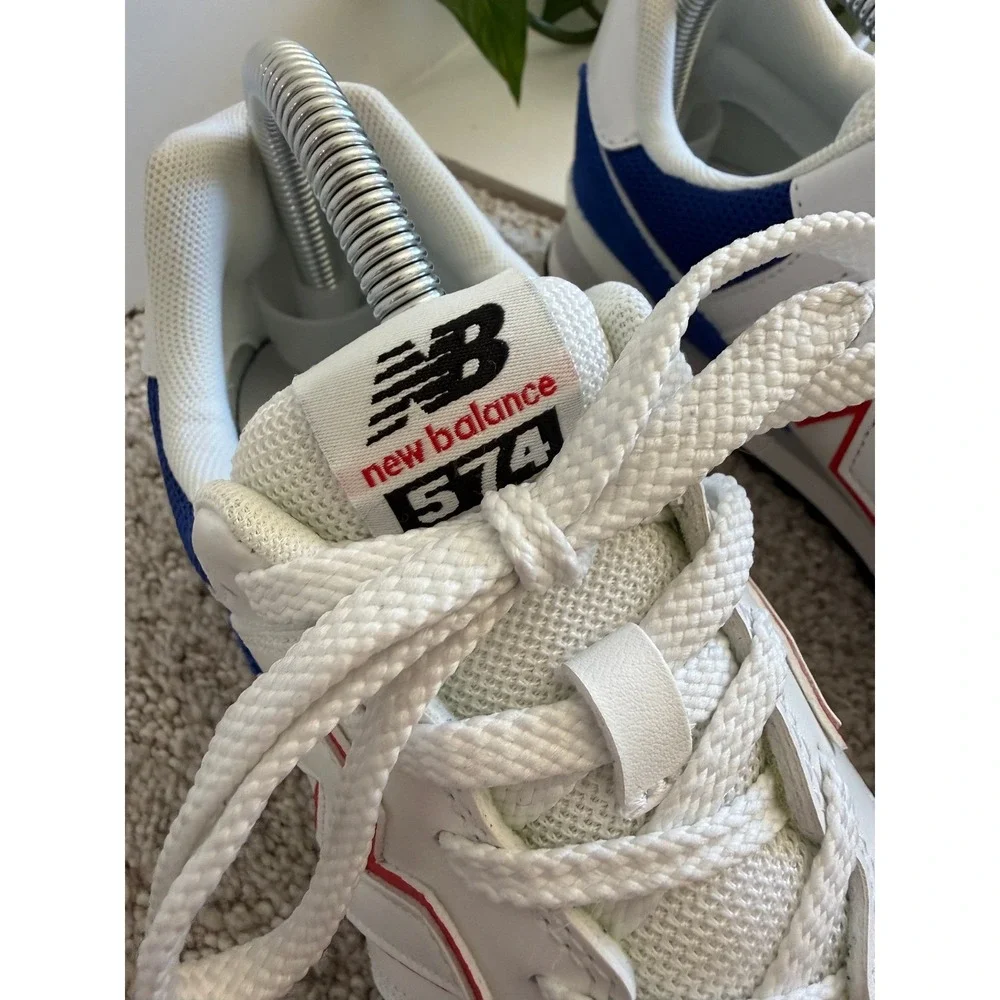 NWOB‎ New Balance 574 GC574RT1 Blue White Red Retro Sneakers Boys 7 EU 40